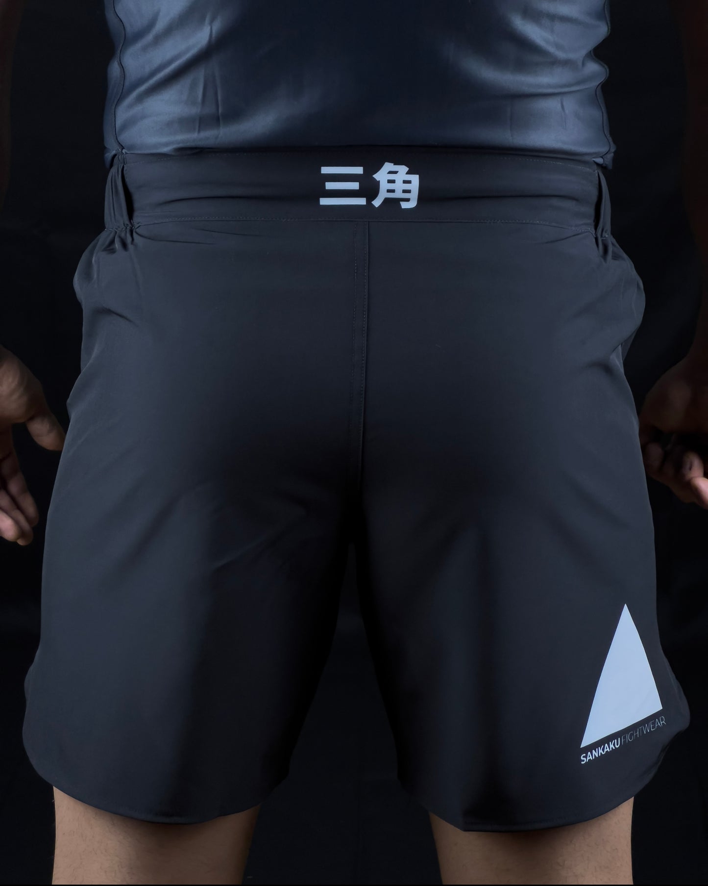 Bjj Shorts White on Black Hybrid Cut IBJJF Legal