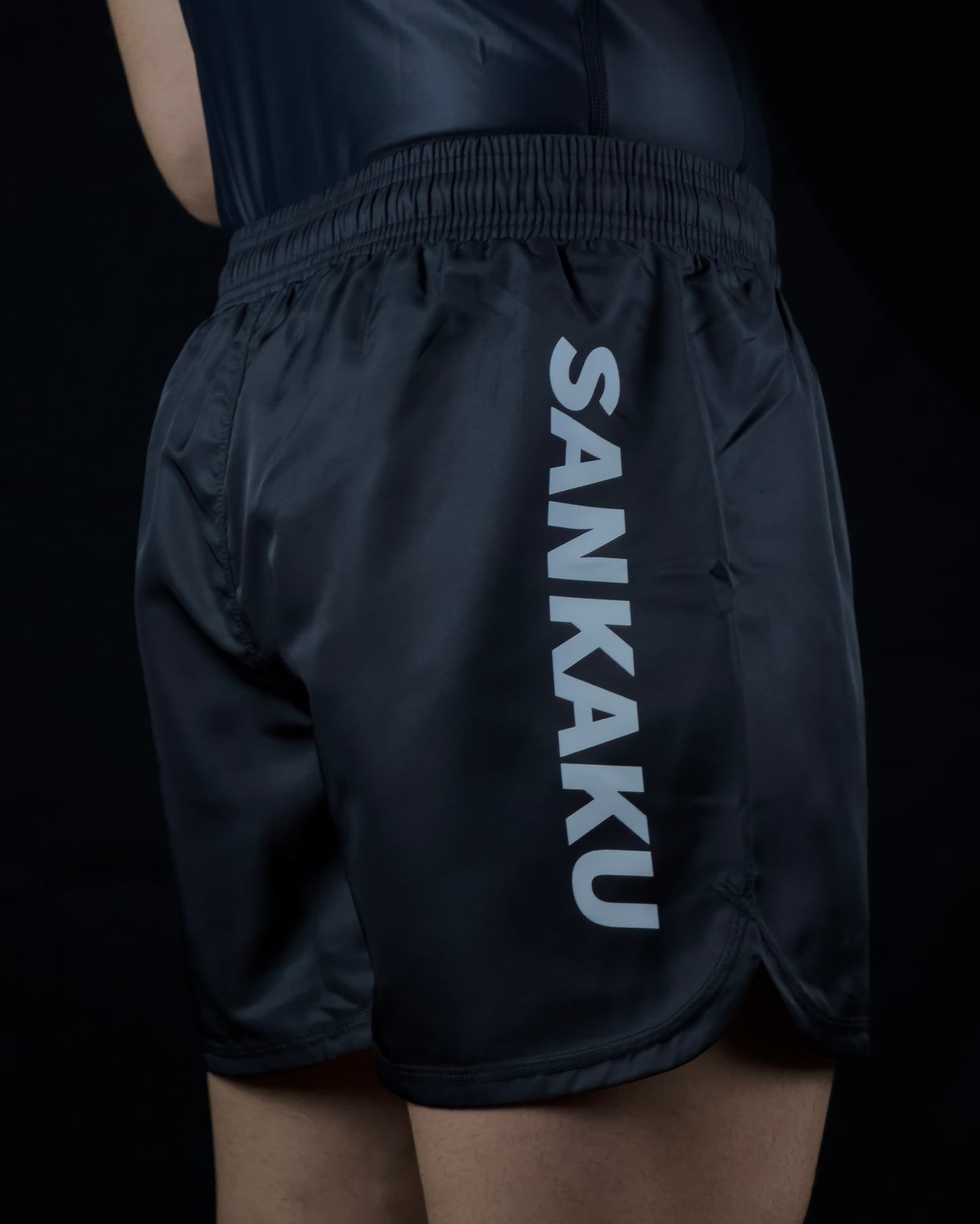 Combat Shorts Red on Black High Cut