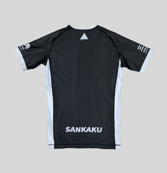 White Ranked Rashguard Sankaku Fightwear Short Sleeve